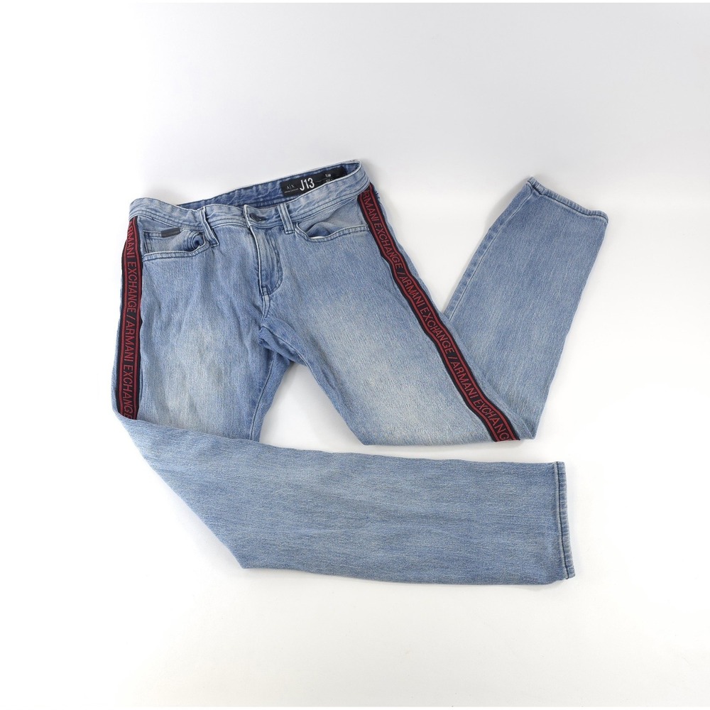 A/X J13 Slim Jeans light wash with Armani Exchange on the sides men's size 31 - Picture 5 of 11